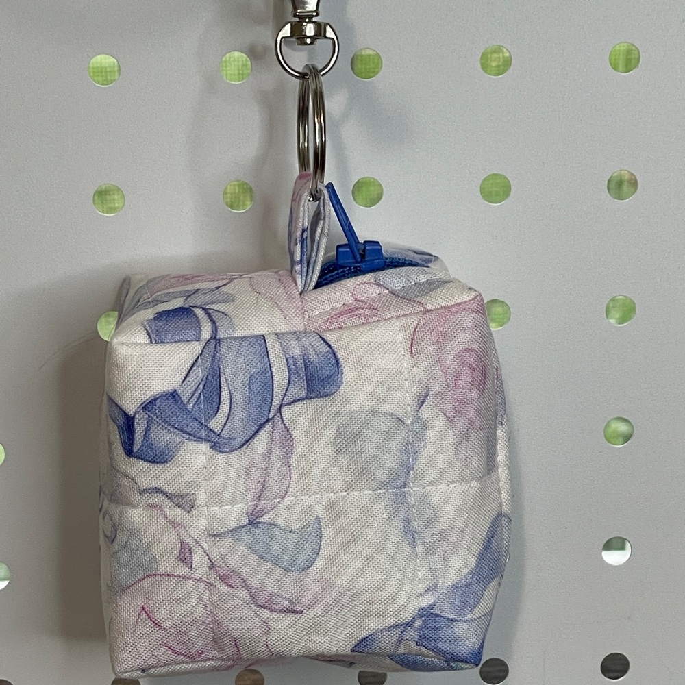 Floral Cube Keychain Accessory